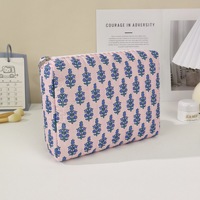 4Pcs Tas Makeup Berlapis Motif Bunga Besar yang Modis dengan Ritsleting, Set Organizer Kosmetik Tahan Lama dan Portabel untuk Perjalanan & Penggunaan Sehari-hari
