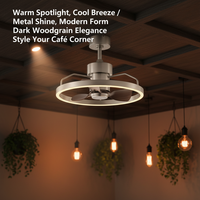 Plafonnier LED YOUKAIN moderne européen en métal à 5 pales (>48 pouces) avec télécommande, moteur DC, 6 vitesses, intensité variable, CRI80