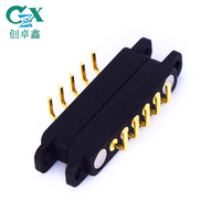 CZX Conector USB Magnético para Carga con Conector Magnético Pogo Pin de 5 Pines, Cable Magnético Pogo de 5 Pines para PCB