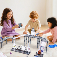 Juguete de Pista de Carreras Magplayer, Incluye 2 Camiones de Carreras, Bloques de Construcción Magnéticos Educativos STEM