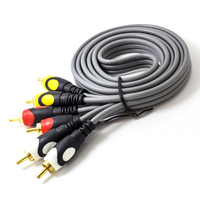 Câble vidéo RCA plaqué or 1,5 m, 3RCA-3RCA mâle-mâle, pour caméra, moniteur, lecteur DVD, projecteur, voiture - gaine en PVC - Vente directe usine