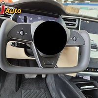 Nuevo Volante Deportivo de Cuero Perforado con Fibra de Carbono 2024, Kit Personalizable con Color de Costuras para Tesla Model X/S 2017-2019