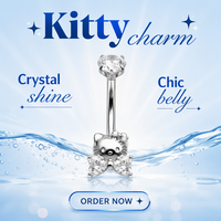 Anneau de nombril Mitu en titane ASTM-F136 G23 plaqué or 18 carats avec zircon pour piercing de nombril de fête