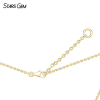 Starsgem 10K katı altın 0.5CT Asscher Cut DEF VS Lab yetiştirilen elmas kolye kolye 40 + 5 cm zincir