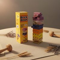 Großhandel Maßgefertigter Ökofreundlicher Holz-Stapelturm Brettspiele 54-teilig Figuren-Bauklötze Spielzeug Geschenkbox