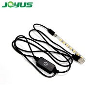 Regulador de intensidad de luz led para escritorio, tira de luces led usb de 5V para armario de cocina, 100mm, 7 led, SMD5050, 7mm de ancho, pcb, cable táctil regulable