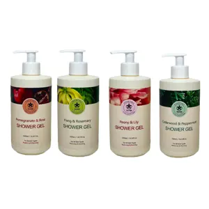 Rosa, hortelã-pimenta, Ylang & L ily conjunto de 2 pacotes para presente de lavagem corporal - Gel de banho de óleos essenciais calmante e para dormir