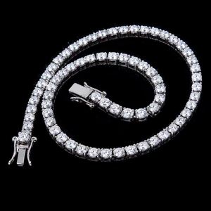 Price Hip Hop Moissanite Necklace 925 Sterling Silver <b>Iced</b> <b>Out</b> 2mm 3mm 4mm Moissanite Tennis <b>Chain</b> Necklace - Product Image 2