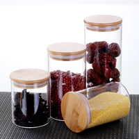 Bocaux de conservation en verre borosilicate de haute qualité avec couvercle en liège, durables, transparents, de qualité alimentaire, pour bonbons et épices, hermétiques et résistants à la chaleur, vente en gros