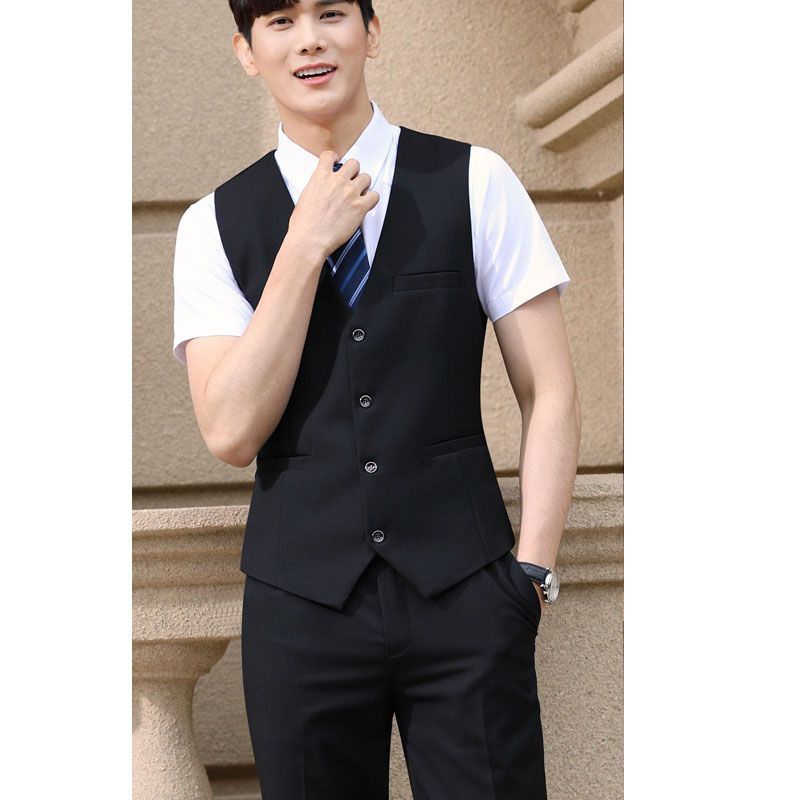 Camicia bianca a maniche corte + gilet