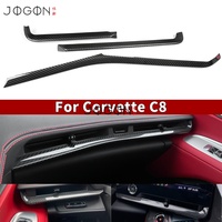 Bande de garniture inférieure de l'aérateur du tableau de bord en fibre de carbone sèche pour Corvette C8 ZR1 Z06 E-Ray Stingray 2020-2025 Accessoires intérieurs 3 pièces