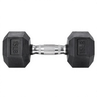 Dumbbell Hexagonal Berlapis Karet dengan Pegangan Knurled Anti Selip dan Berat Latihan LBS untuk Rumah dan Gym Komersial