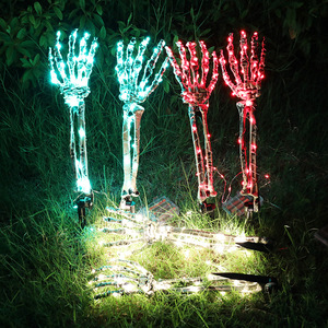 DAMAI Lighted Skeleton Arm Stake for Outdoor Halloween Decorations Hands Bone String Lights Lawn Yard House Party Props Decor - Product Image 2