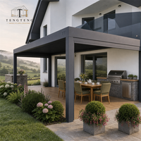 Pergola extérieure moderne en aluminium coupe-vent avec structure thermolaquée pour patio, villa, bord de plage, extérieur et jardin