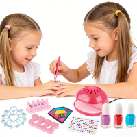 Superbe cadeau - Mini sèche-ongles pour enfants, outils pour les ongles, kit de jeu de séchage pour les jolies filles, ensembles de jouets de maquillage DIY pour les petites filles
