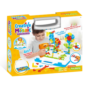 <span class=keywords><strong>Jeu</strong></span> de mosaïque créatif éducatif DIY 3D Jigsaw Drill Screw 237pcs Blocks Puzzles Children Assembly Creative Mosaic Game for Kid - Product Image 1