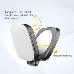 Éclairage Annulaire LED Rechargeable et Magnétique à Rotation 180° pour Selfie, <span class=keywords><strong>Mini</strong></span> Lampe d'Appoint 3 Modes Réglables avec Miroir Intégré, pour Éclairage Photographique - Product Image 6