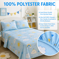 Tissu de drap de lit imprimé en microfibre de polyester tissé sur mesure, respirant et absorbant, avec impression par dispersion