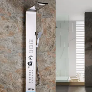 Offres Spéciales Style Moderne Thermostatique Robinets <span class=keywords><strong>de</strong></span> <span class=keywords><strong>salle</strong></span> <span class=keywords><strong>de</strong></span> <span class=keywords><strong>bain</strong></span> en acier Inoxydable Panneau <span class=keywords><strong>de</strong></span> <span class=keywords><strong>Douche</strong></span> - Product Image 1