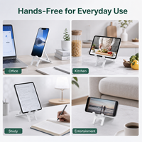 Support de téléphone portable pliable réglable en ABS, support de bureau pour tablette, hauteur réglable sur 4 niveaux, multi-angles, portable, OEM