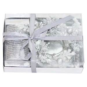 Vela Navideña Plateada con Plato, Decoraciones Festivas para el Hogar - Product Image 2