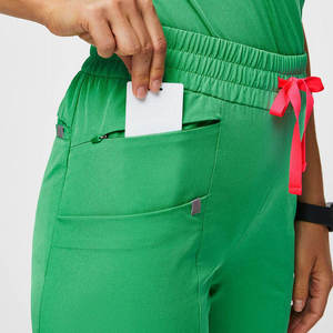 थोक 2023 विरोधी शिकन फैशन घुड़दौड़ पैंट जिपर बहु-जेब नर्सिंग चिकित्सा रगडें सेट के साथ अस्पताल वर्दी - Product Image 3