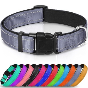 <span class=keywords><strong>Collar</strong></span> de perro reflectante de poliéster ajustable, suave neopreno acolchado, duradero, de liberación rápida, estilo occidental, cinta con estampado de animales para gatos - Product Image 1