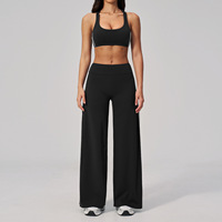 Ensemble de yoga sans couture écologique respirant à rayures personnalisées extensible dans quatre directions pour femme, short taille haute en maille et crop top XS-XXL