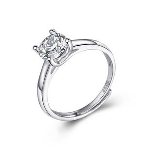 New Trend Sterling Silber Schmuck Design Zirkon 18k Versprechen verstellbare Moissan ite Diamond Engagement Frauen Ringe - Product Image 1