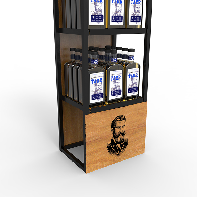 Customized Supermarket Wine Display Shelf Rack Liquor Display Rack Bottle Display Stand With Custom Logo — view 4