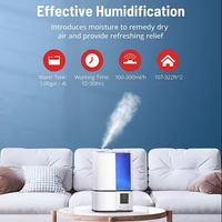 Diffuseur d'humidificateur d'air 4L 3 modes de brume à buse unique humidificateur de chauffage chaud humidificateur à turbine à brume fraîche pour bébé de bureau à domicile
