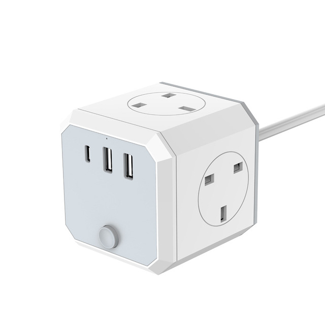EU Fast Charger Adapter Wall Socket Cube Power Strip with USB C Port Electrical Splitter Plug Regleta-Business Promotional Gift
