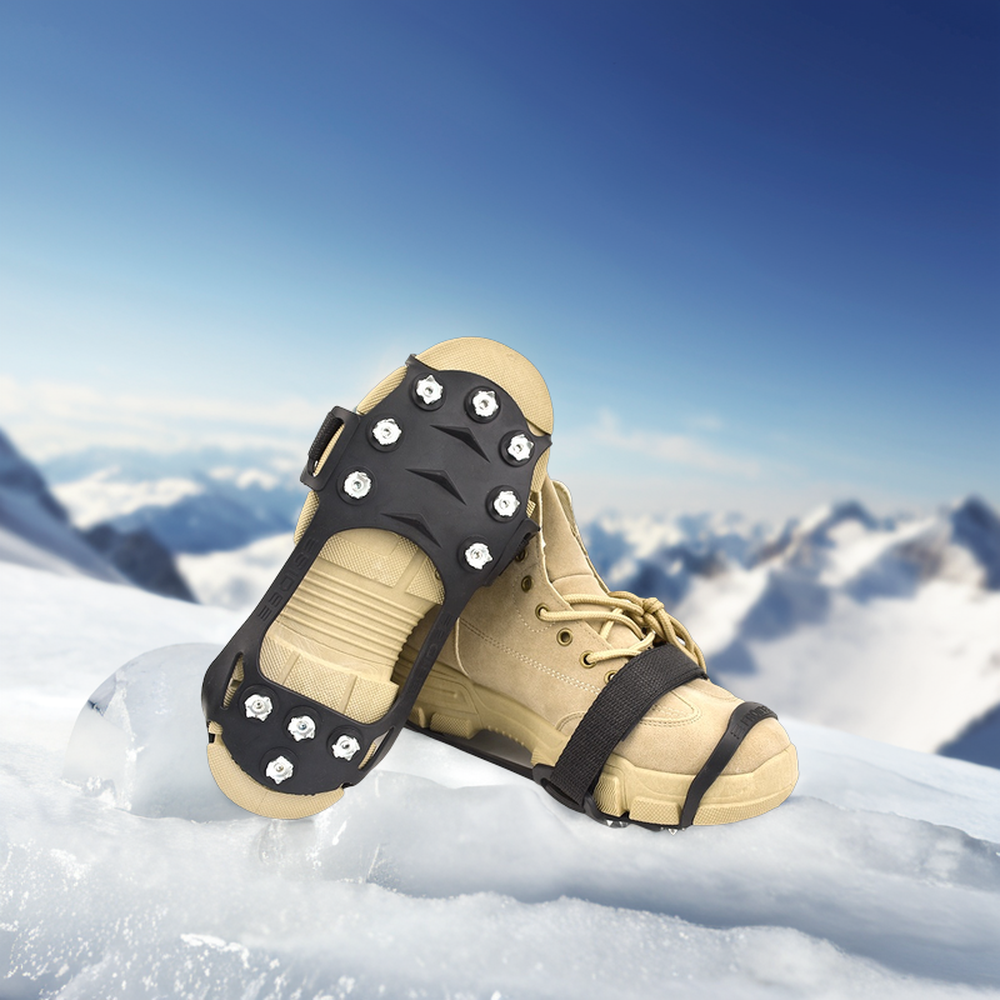 Crampons For Shoes And Boots,White Translucent Ice Cleats With 7 Steel