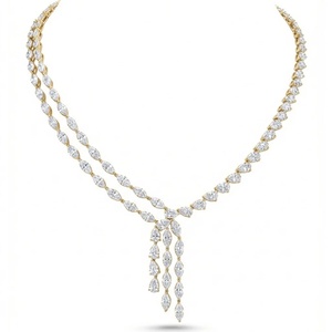 Collar con Diamantes en Forma de Marquesa y Pera - Oro de 9k, 14k, 18k - Product Image 3