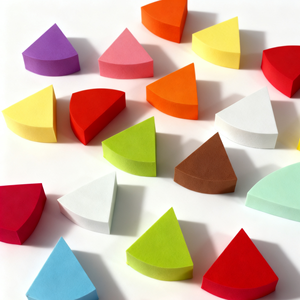 Esponja de Maquillaje de Silicona sin Látex, Portátil, Triangular, en Forma de Abanico, para Base Líquida y Corrector, Uso en Seco y Húmedo - Product Image 1