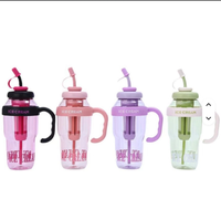 Bouteille d'eau en plastique de 1200 ml avec paille, grande capacité, pour étudiants, idéale pour l'été et les activités de plein air, avec infuseur pour boissons glacées