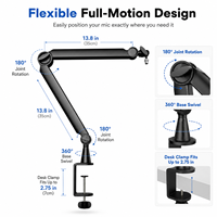 Support de microphone universel pliable et réglable F40 pour ordinateur de bureau, bras articulé pour micro gaming