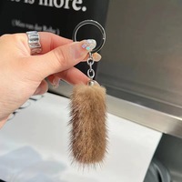 Nouveau populaire Mini 7cm queue moelleux mignon faux loup renard fourrure queue porte-clés mignon sac voiture vélo accessoires floue fourrure queues porte-clés