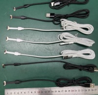 Kabel Data Pengisian Daya USB C Ultra Tipis Profil Rendah 3.3FT Warna Putih dengan Jalinan Nilon Khusus, Kabel USB C Sudut Kanan
