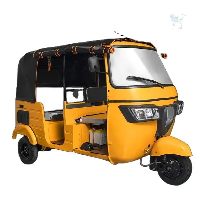 大人のためのガソリンを備えた乗客用電動三輪車3輪TukTukクローズドボディデザインの新しい快適なシート