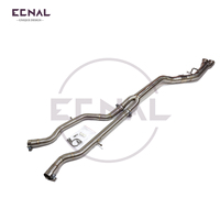 Ecnal pour 2014-2020 Bmw F80 F82 F83 M3 M4 S55 3.0T Intégré SS304 89mm Tube Unique D'échappement Midpipe D'échappement X-pipe