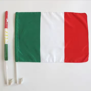 Promoción personalizada Bandera italiana 100% Poliéster 30*45cm Bandera de ventana de coche Italia con poste de plástico - Product Image 2