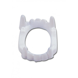 ฟันปลอมแวมไพร์คู่ทำจากพลาสติกสีขาว - Product Image 1