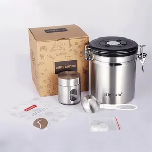 Good Quality Stainless Steel Silver Coffee Bean Canister