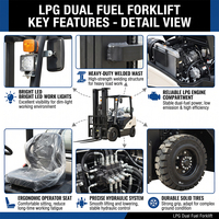 Chariot élévateur diesel 3 tonnes avec déplaceur latéral, positionneur de fourches, mât 3 étages, certifié CE ISO, pour entrepôt
