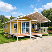FLKT Maisonnette de luxe préfabriquée pour personnes âgées, 2 chambres, 20 pieds, extensible, ignifuge, type hôtel