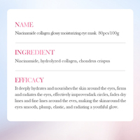Masque pour les yeux en feuille de collagène hydrolysé à la niacinamide OEM/ODM, 80 comprimés, hydratation intense pour améliorer les ridules et les cernes