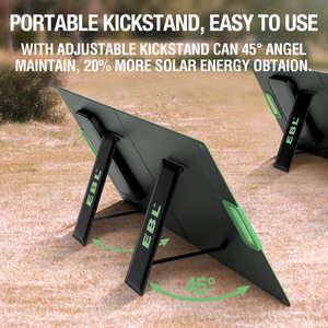 แผงโซลาร์เซลล์พับได้ EBL Sunpower แบบโมโนคริสตัลไลน์ ขนาดเล็ก 100 วัตต์ พกพาสะดวก แบบยืดหยุ่น บรรจุในกระเป๋า - Product Image 5