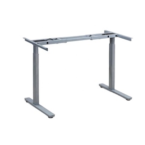 Modern Twin Motor 3 Segment Long Stroke Electric Adjustable Height Iron Sitting Standing Desk <strong>4</strong> Position Height Presets <strong>Memory</strong> - Product Image 1