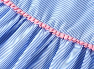 ชุดเดรสเด็กสไตล์เกาหลีสีฟ้าอ่อนสำหรับฤดูร้อนปี 2017 สำหรับตลาดปากีสถาน - Product Image 3